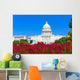Capitol building Washington DC pink flowers USA Wall Mural