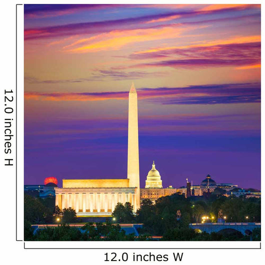 Washington Monument Capitol and Lincoln memorial Wall Mural