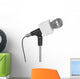 News microphone with blank box, isolated on a white background. Wall Decal