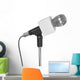 News microphone with blank box, isolated on a white background. Wall Decal