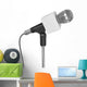 News microphone with blank box, isolated on a white background. Wall Decal