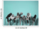 Press conference with standing microphones. Wall Mural