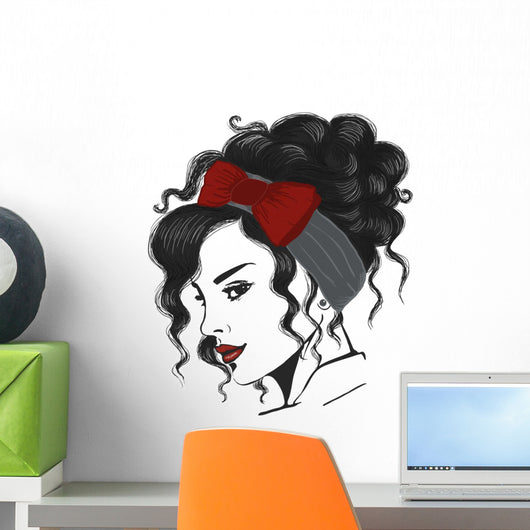 woman with undo and red headband Wall Decal