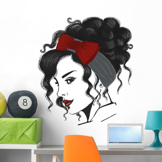 woman with undo and red headband Wall Decal