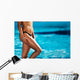 Girl with beautiful body by the swimming pool Wall Mural