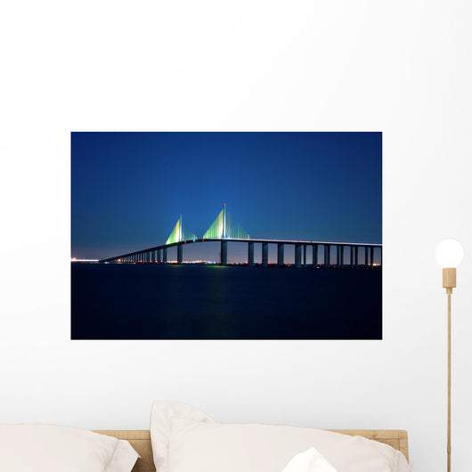 Sunshine Skyway Bridge Night Wall Decal
