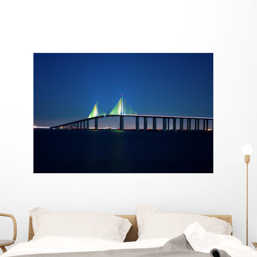 Sunshine Skyway Bridge Night Wall Decal