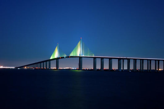 Sunshine Skyway Bridge Night Wall Decal