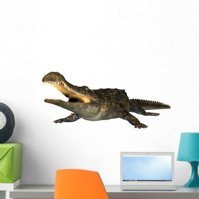 Sarcosuchus Prehistoric Reptile Wall Decal shown on a wall