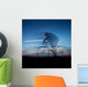 Cyclist Motion Blur Blue Wall Decal
