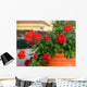 Red Geranium Flowers Wall Decal