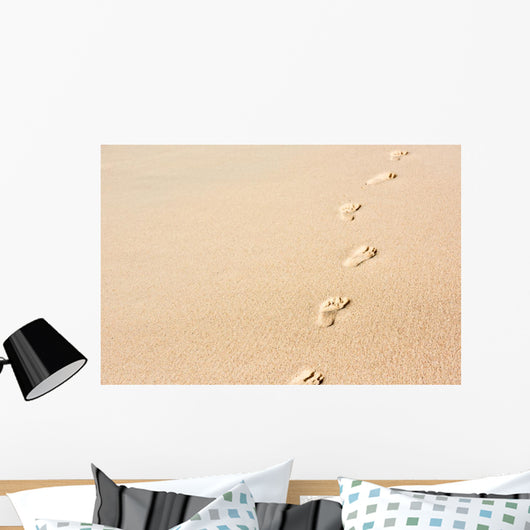 Human Footprints Beach Sand Wall Decal