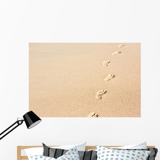 Human Footprints Beach Sand Wall Decal