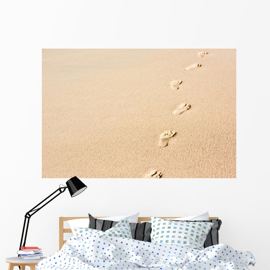 Human Footprints Beach Sand Wall Decal