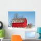 Red Barn and Snow Wall Decal