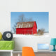 Red Barn and Snow Wall Decal