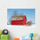 Red Barn and Snow Wall Decal