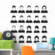 Vector Flat People Face Wall Stickers Wall Decal