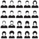 Vector Flat People Face Wall Stickers Wall Decal