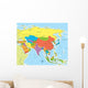 Asia Map Countries and Wall Decal