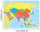 Asia Map Countries and Wall Decal