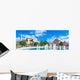 Panorama with Fountain Wall Decal Panoramic Wall Decal