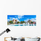 Panorama with Fountain Wall Decal Panoramic Wall Decal