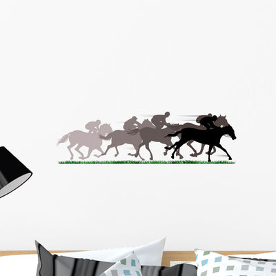 Horse Racing Wall Decal Design 2 shown on a wall