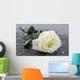 Single White Rose Wall Decal