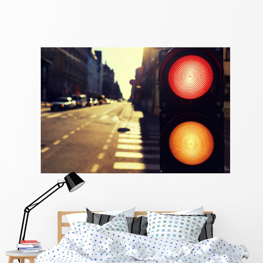 Traffic Lights Street Night Wall Decal