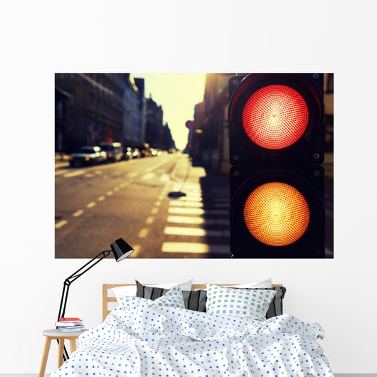 Traffic Lights Street Night Wall Decal