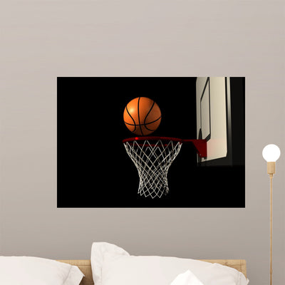 Basketball Wall Decal Design 3 shown on a wall