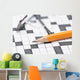 Crossword Puzzle Glasses and Wall Decal