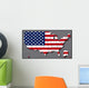 USA Map with Flag Wall Decal