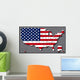 USA Map with Flag Wall Decal
