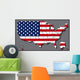 USA Map with Flag Wall Decal