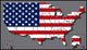 USA Map with Flag Wall Decal
