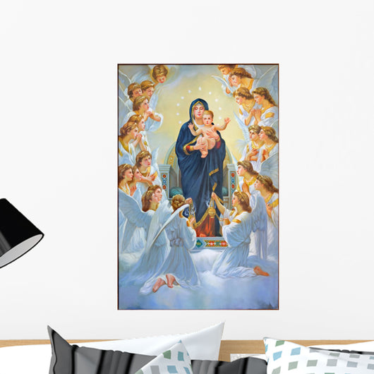 Madonna among Angels Wall Decal