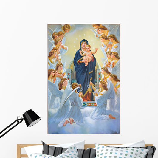 Madonna among Angels Wall Decal