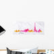 Silhouette Watercolor Paris Wall Decal Panoramic Wall Decal