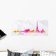 Silhouette Watercolor Paris Wall Decal Panoramic Wall Decal