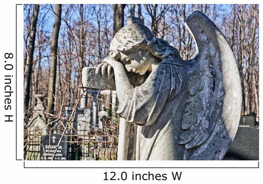 Ancient Sad Cemetery Angel Wall Decal