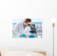 Scientist Looking through Microscope Wall Decal
