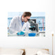 Scientist Looking through Microscope Wall Decal