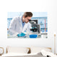Scientist Looking through Microscope Wall Decal