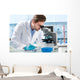 Scientist Looking through Microscope Wall Decal