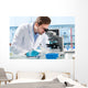 Scientist Looking through Microscope Wall Decal