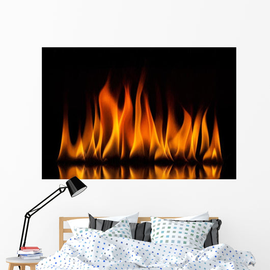Fire Flames Black Wall Decal