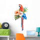 Tropical Hibiscus Macaw Birds Wall Decal