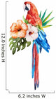 Tropical Hibiscus Macaw Birds Wall Decal